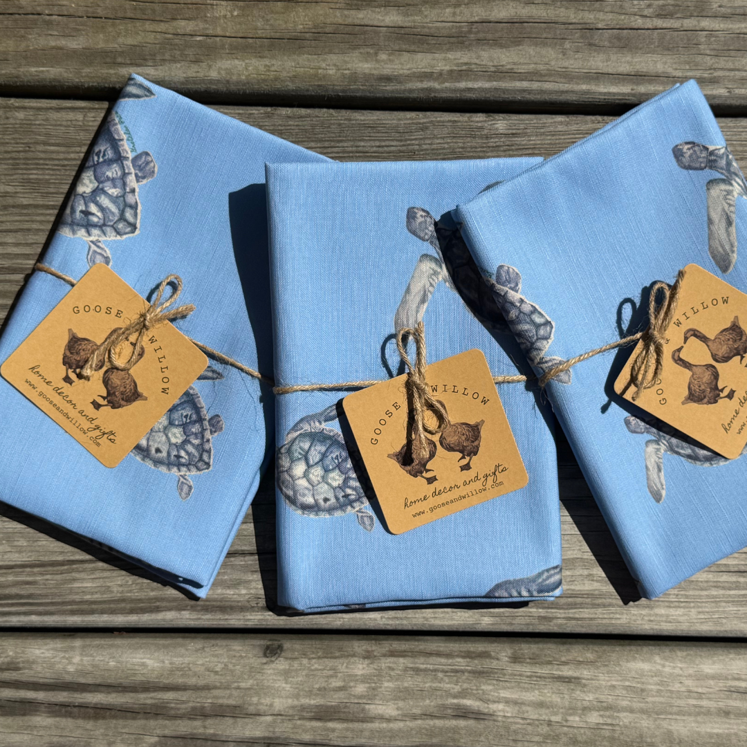 Tea Towel - Sea Turtle on Blue