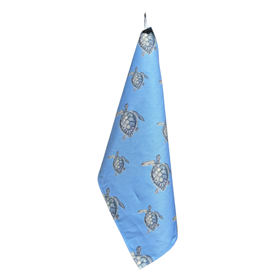 Tea Towel - Sea Turtle on Blue