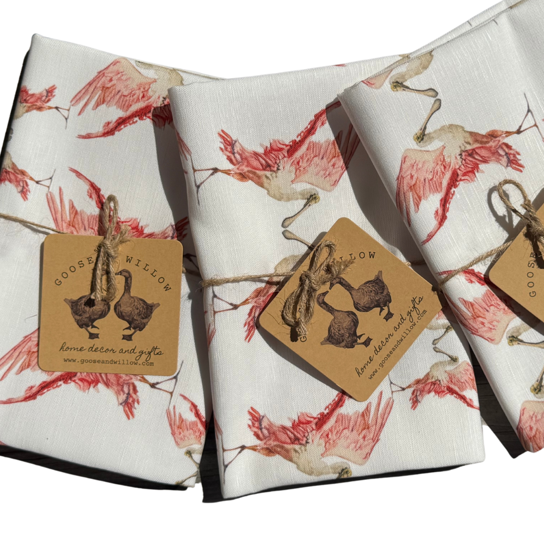 Tea Towel - Spoonbill on White