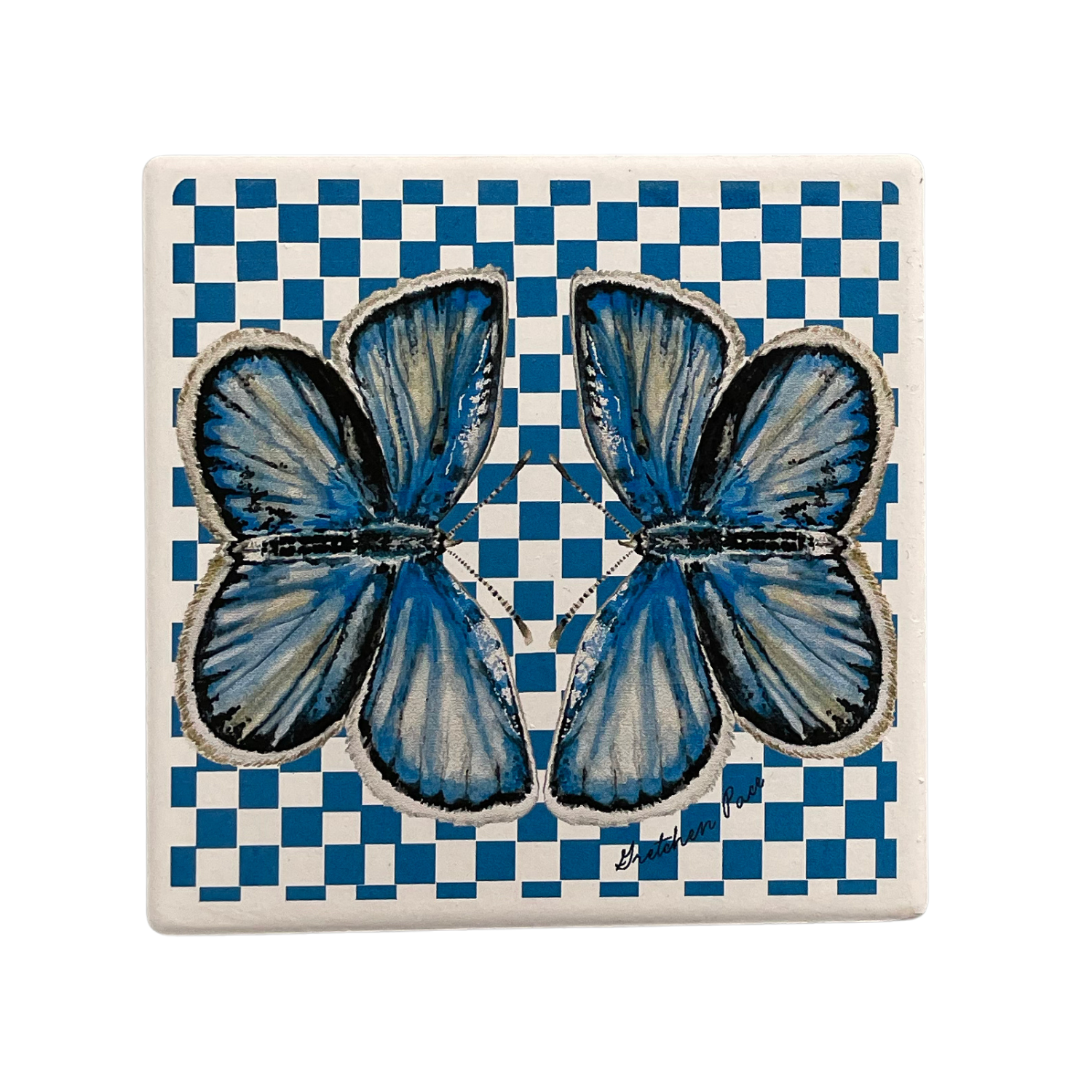Stone Coaster - Butterfly (Square)