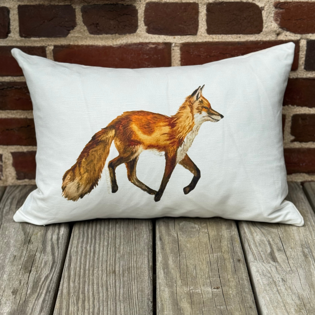 Throw Pillow - Fox on White Lumbar