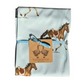 Baby Blanket - Chincoteague Pony on Light Blue Organic Cotton Knit