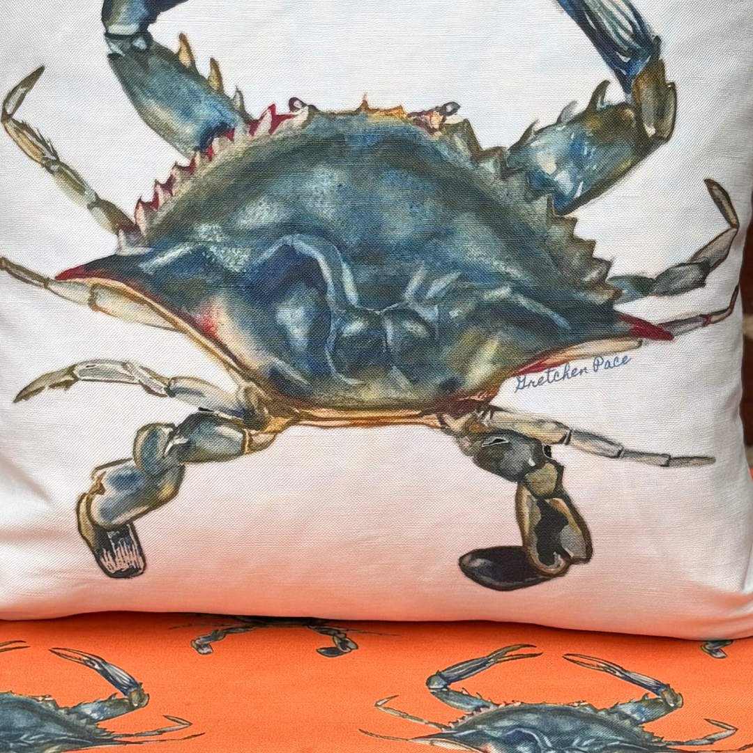 Throw Pillow - Blue Crab