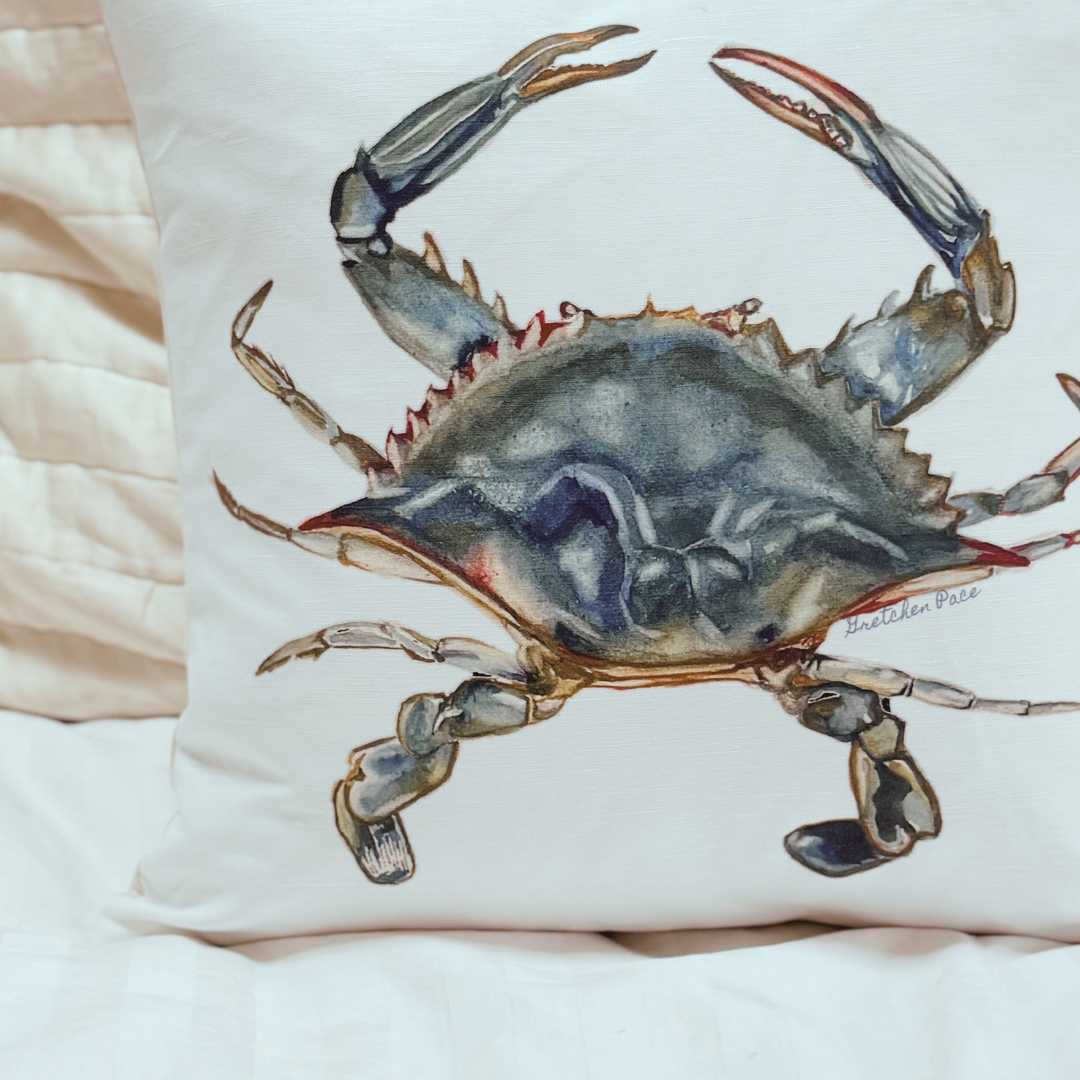 Throw Pillow - Blue Crab