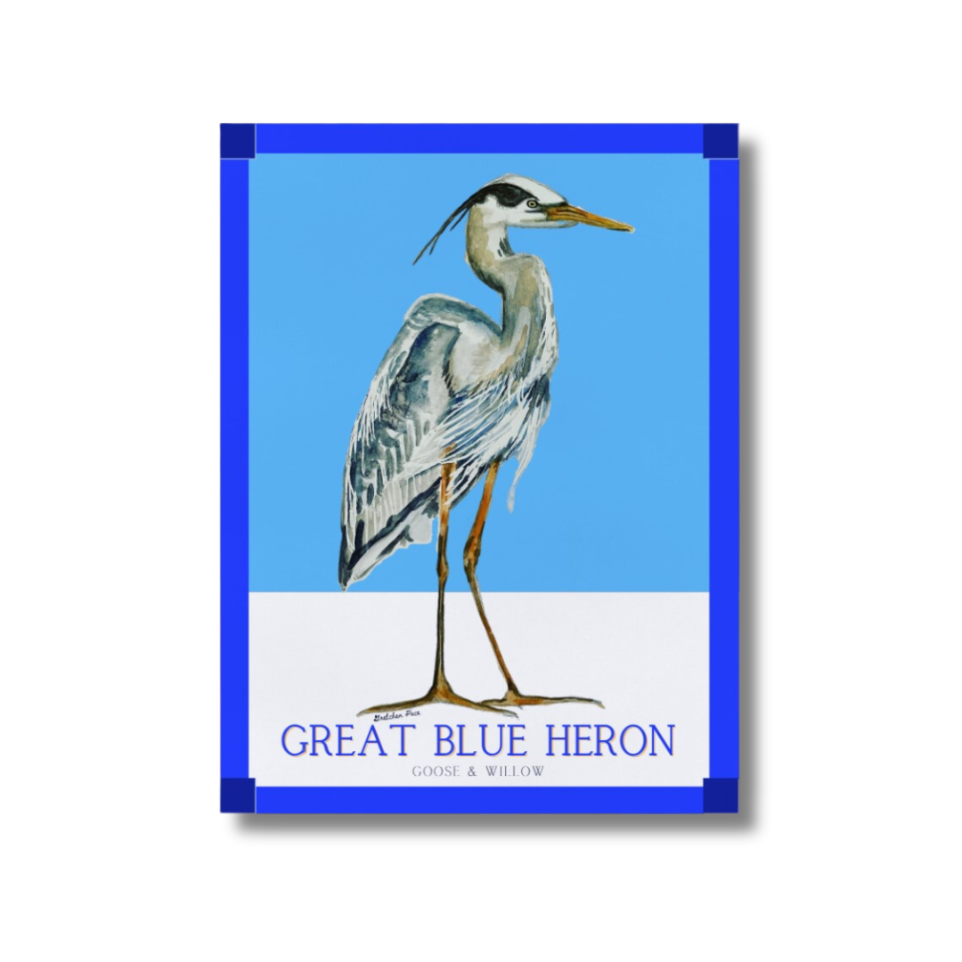 Poster - Great Blue Heron on Bright Blue