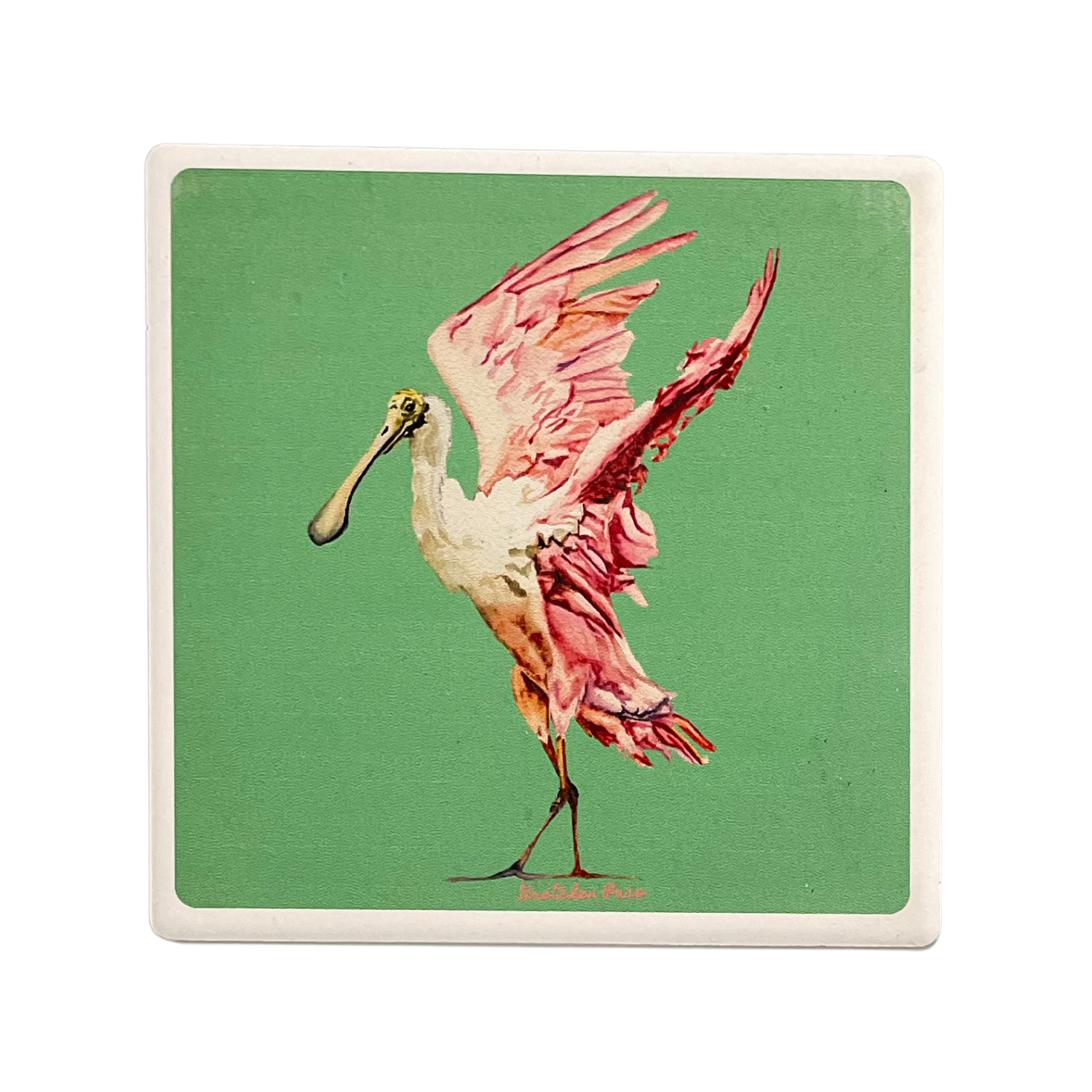 Stone Coaster - Spoonbill (Square)