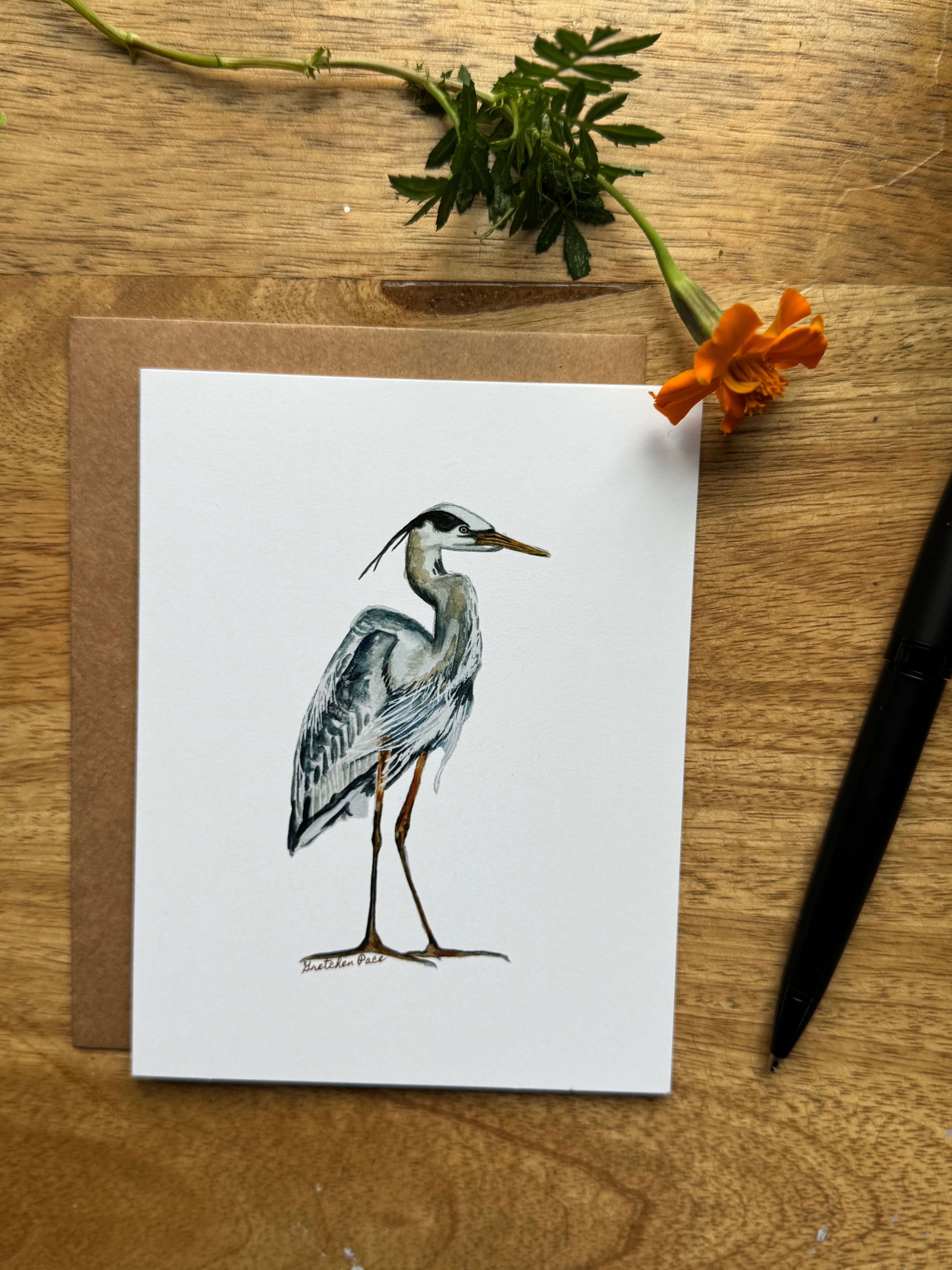 Greeting Card - Heron