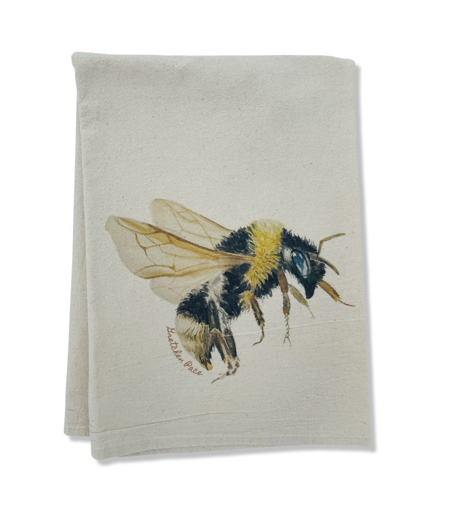 Dish Towel - Bumble Bee on Flour Sack