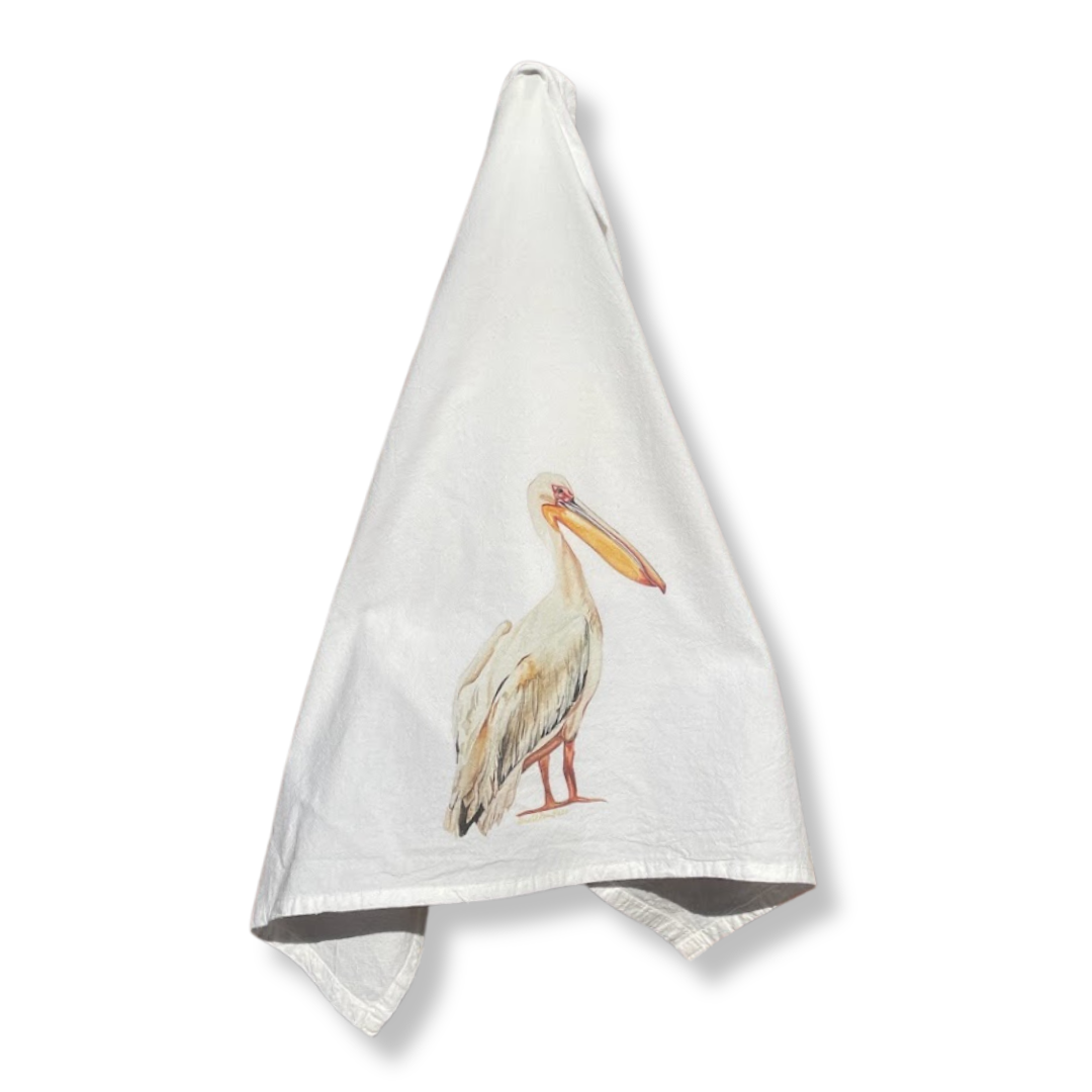 Dish Towel - Pelican on Flour Sack
