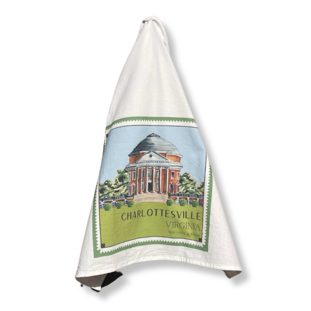 Dish Towel - The Rotunda with Green Border
