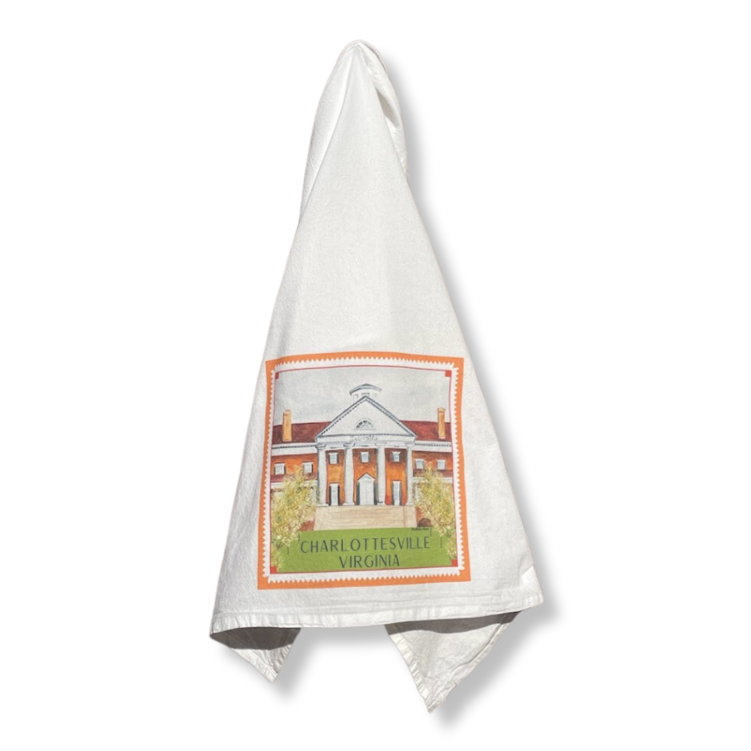 Dish Towel - UVA Darden Saunders Hall on Flour Sack