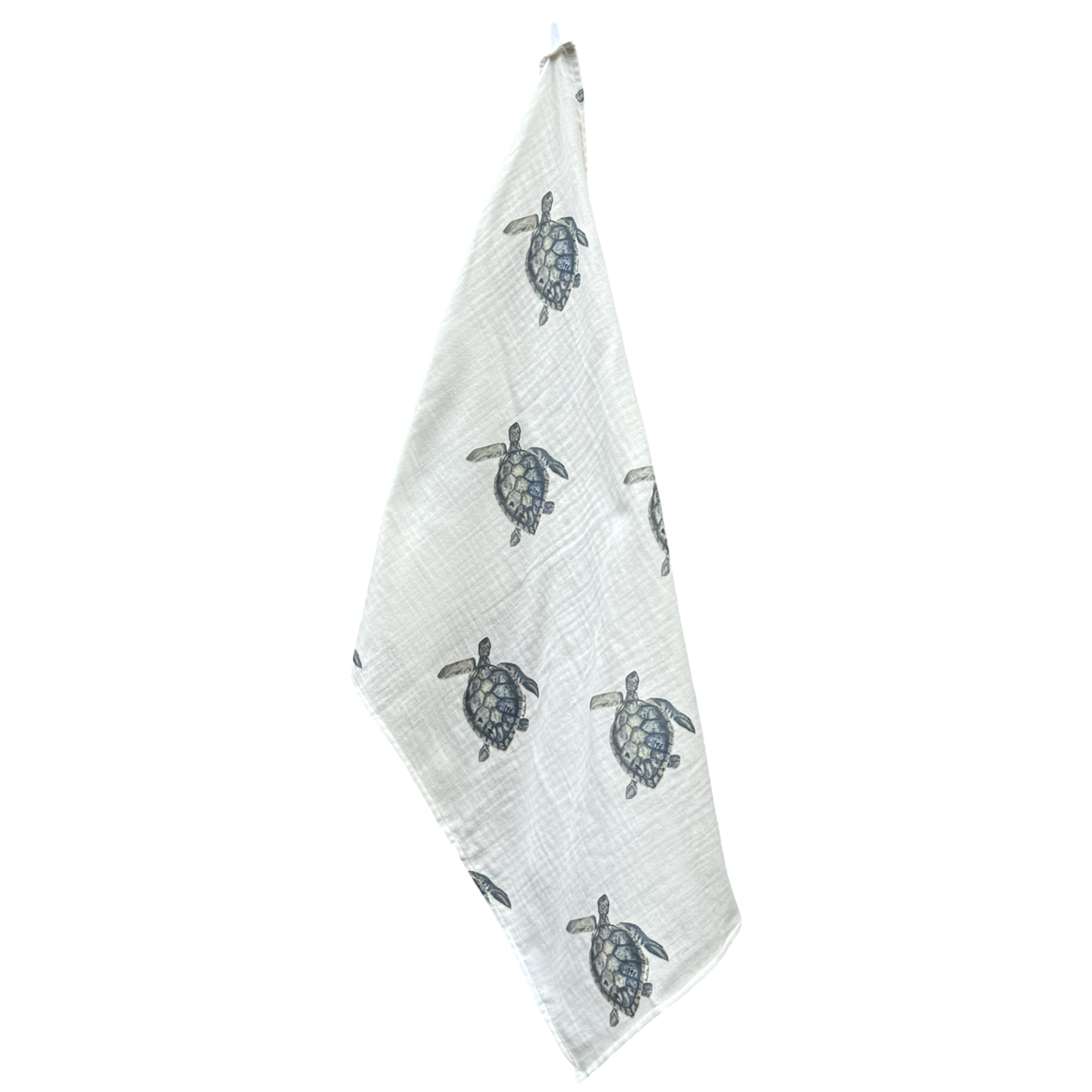 Tea Towel - Sea Turtle on White Organic Cotton