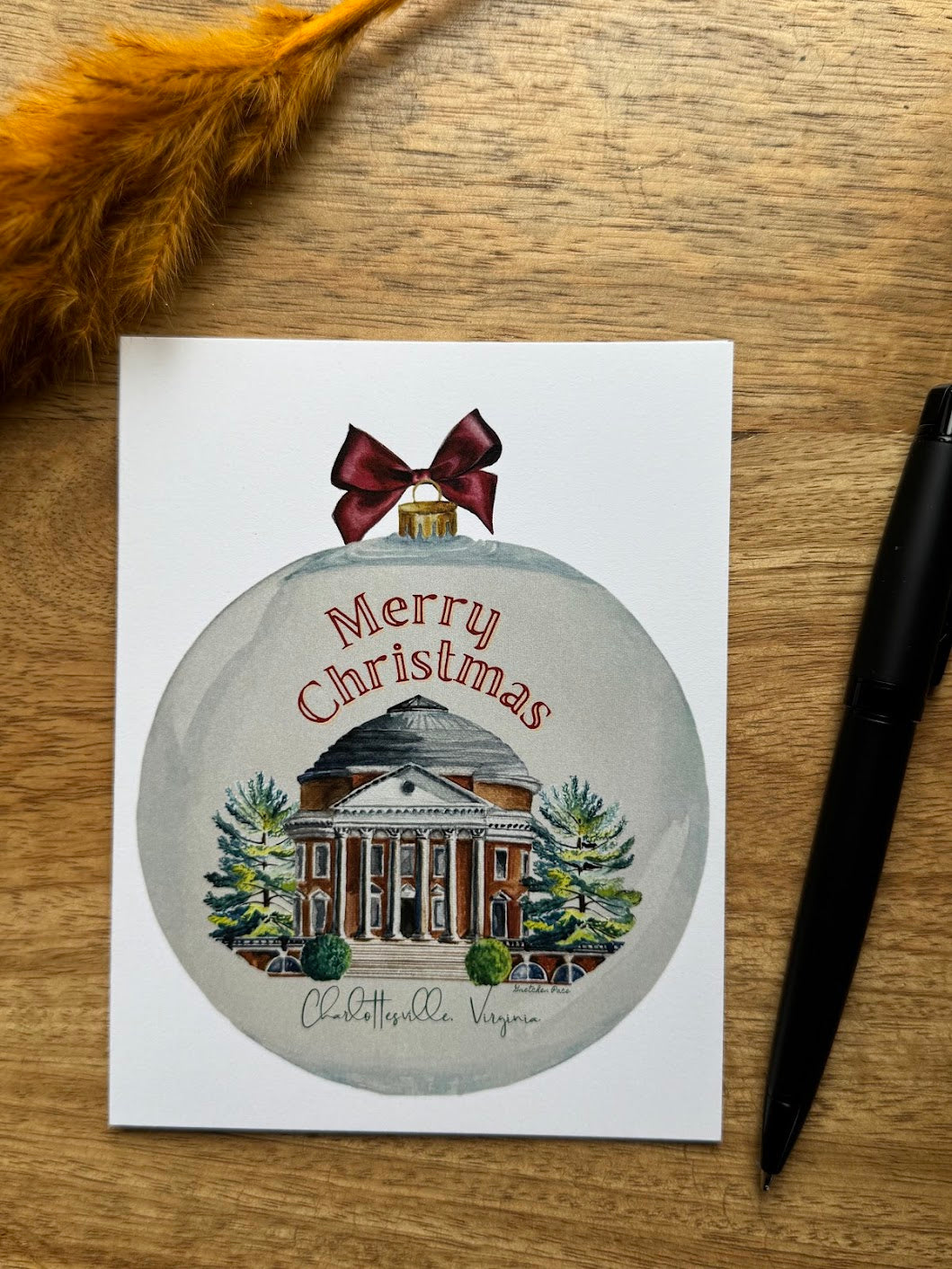 Christmas Card - UVA Rotunda Ornament