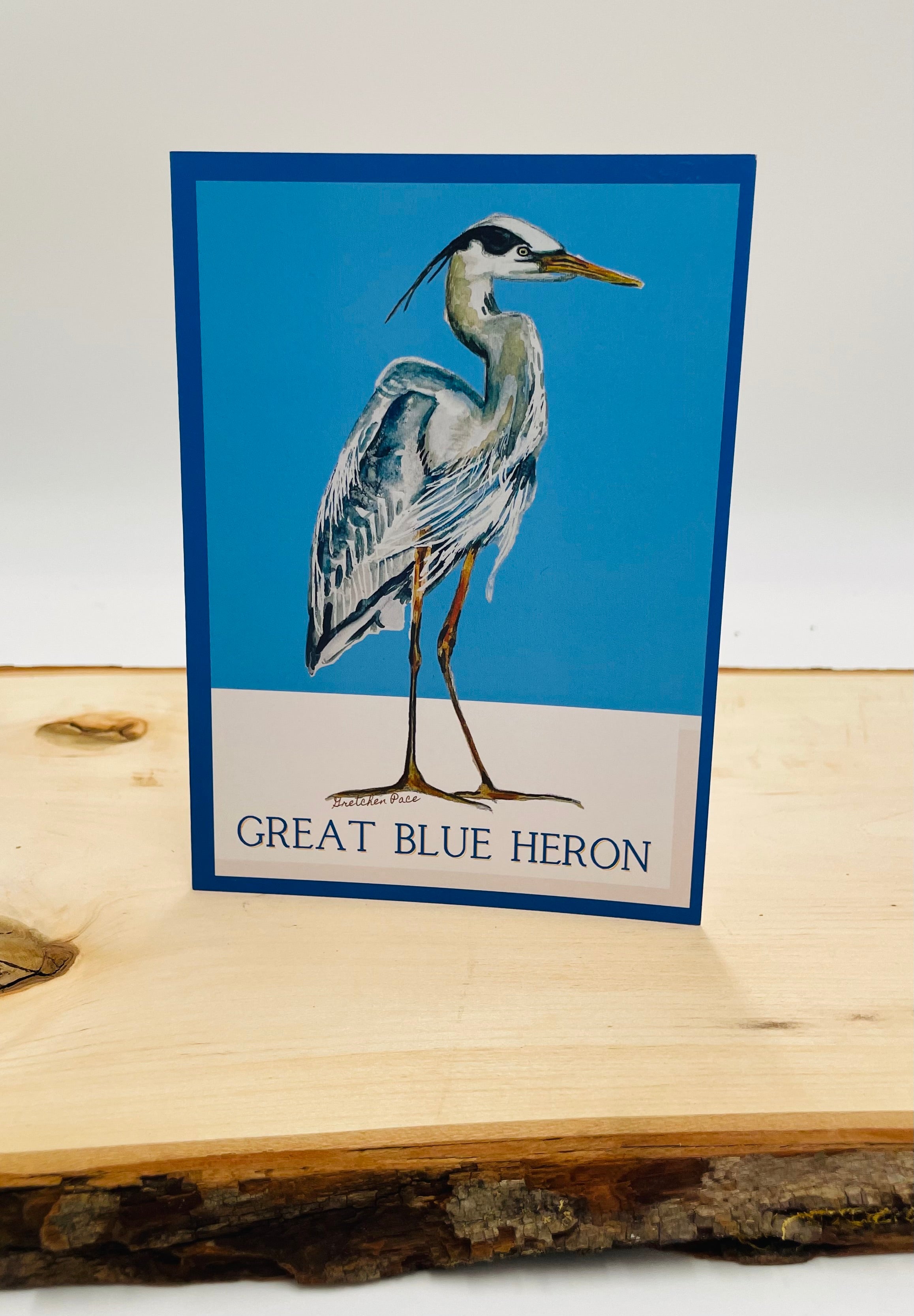 Greeting Card - Heron with Blue Sky and Frame (5x7)