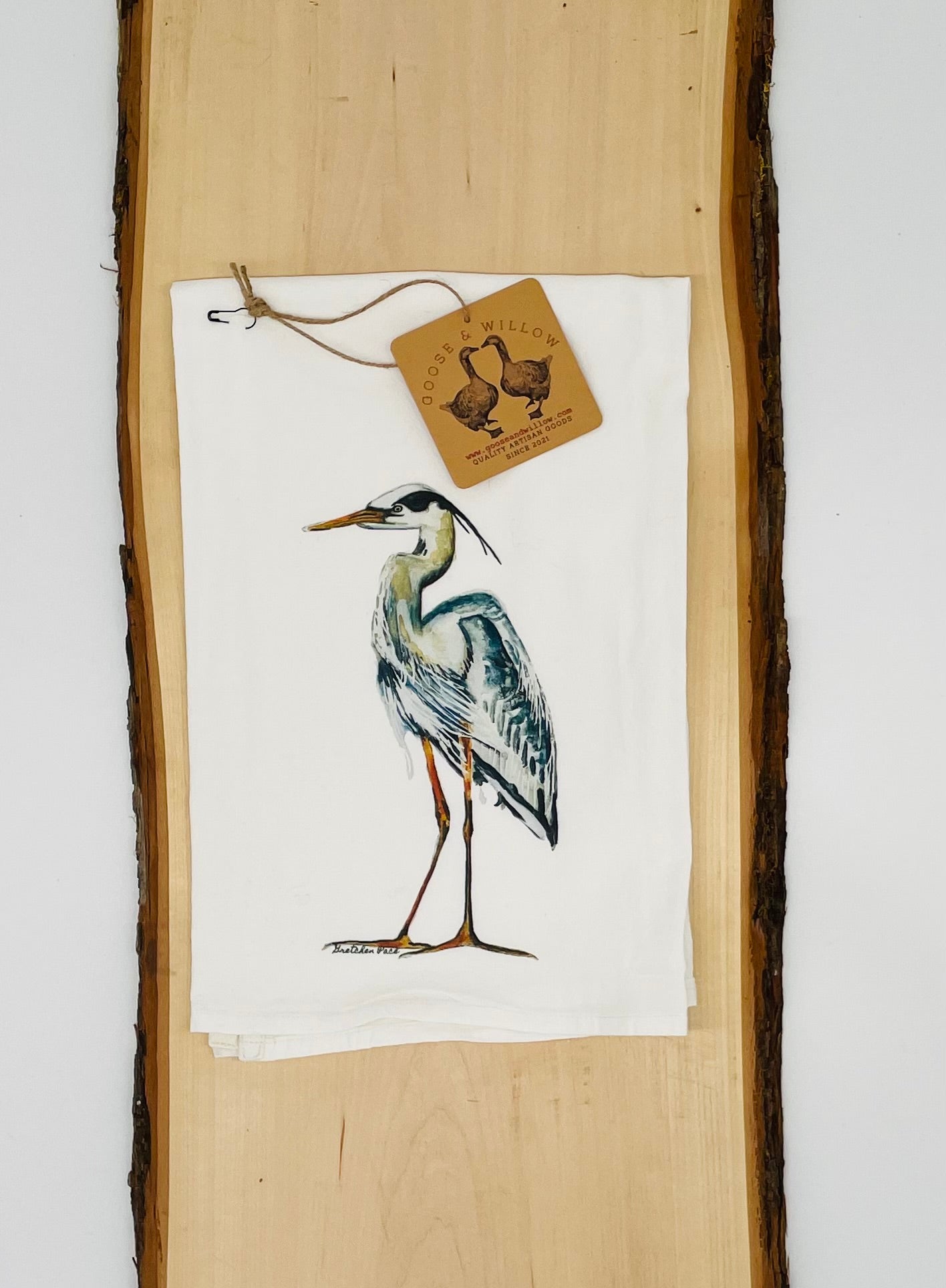 Dish Towel - Heron on Flour Sack
