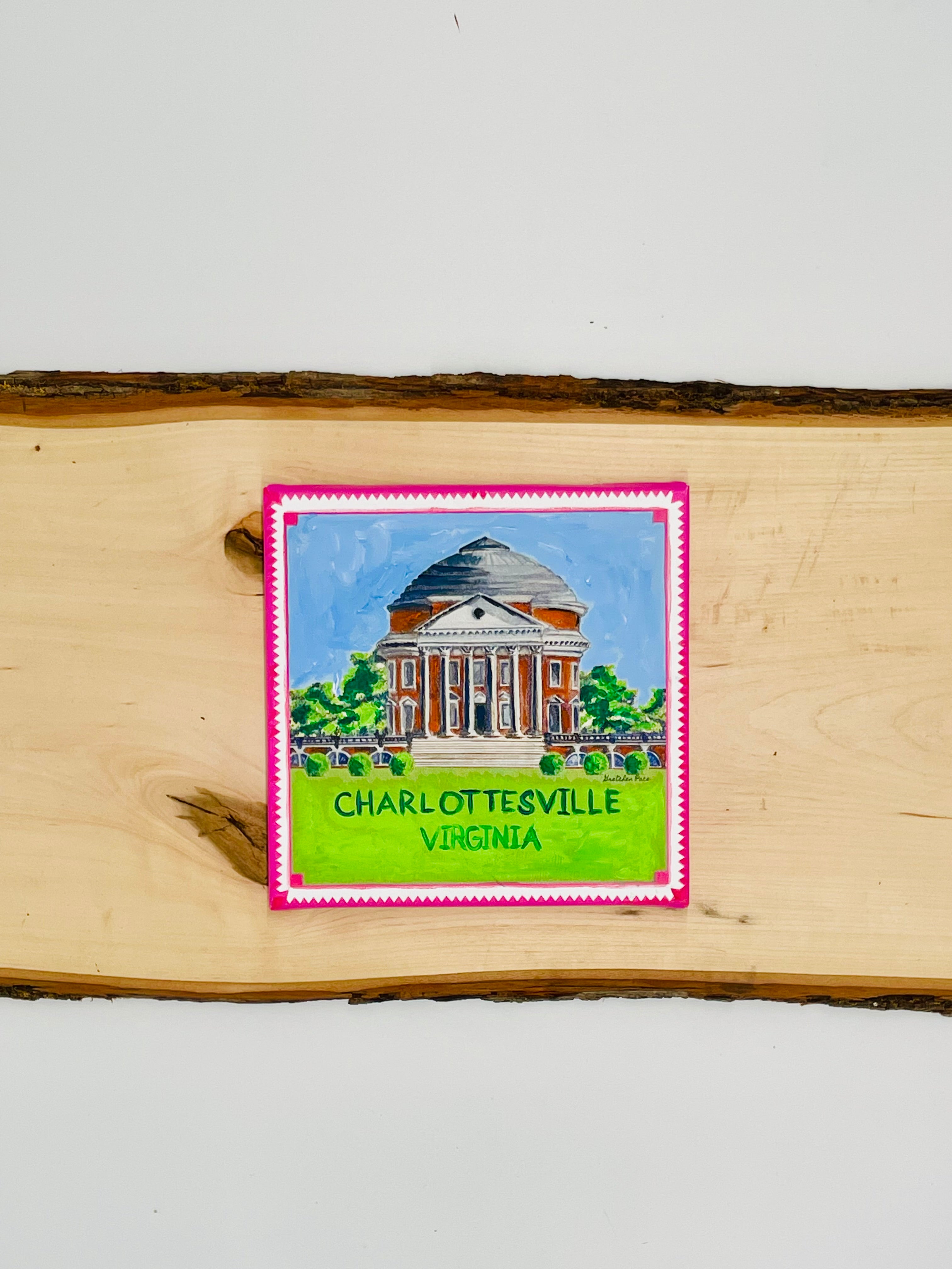 Canvas Print with Hand Painted Acrylic - UVA Rotunda