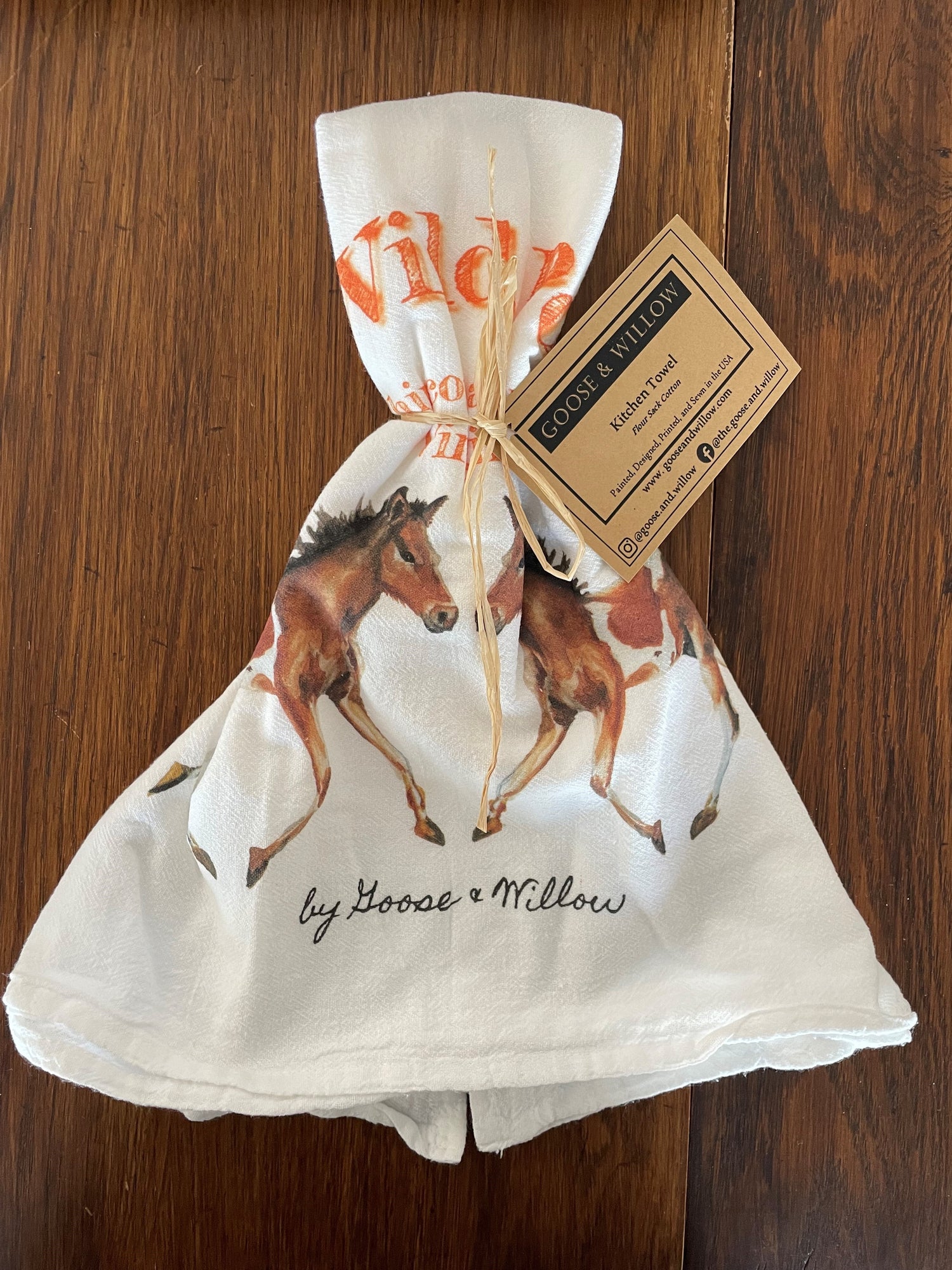 Dish Towel - Chincoteague Pony on Flour Sack