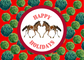 Holiday Card - Pony on Green & Red