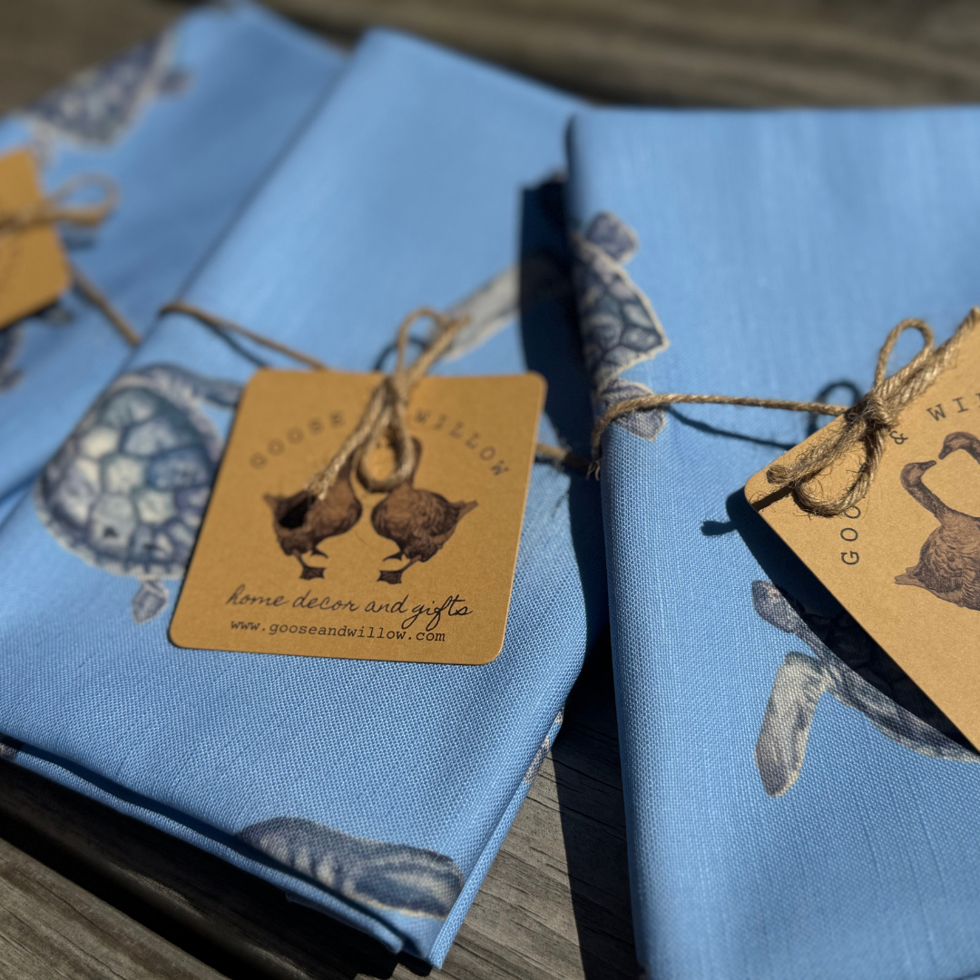 Tea Towel - Sea Turtle on Blue
