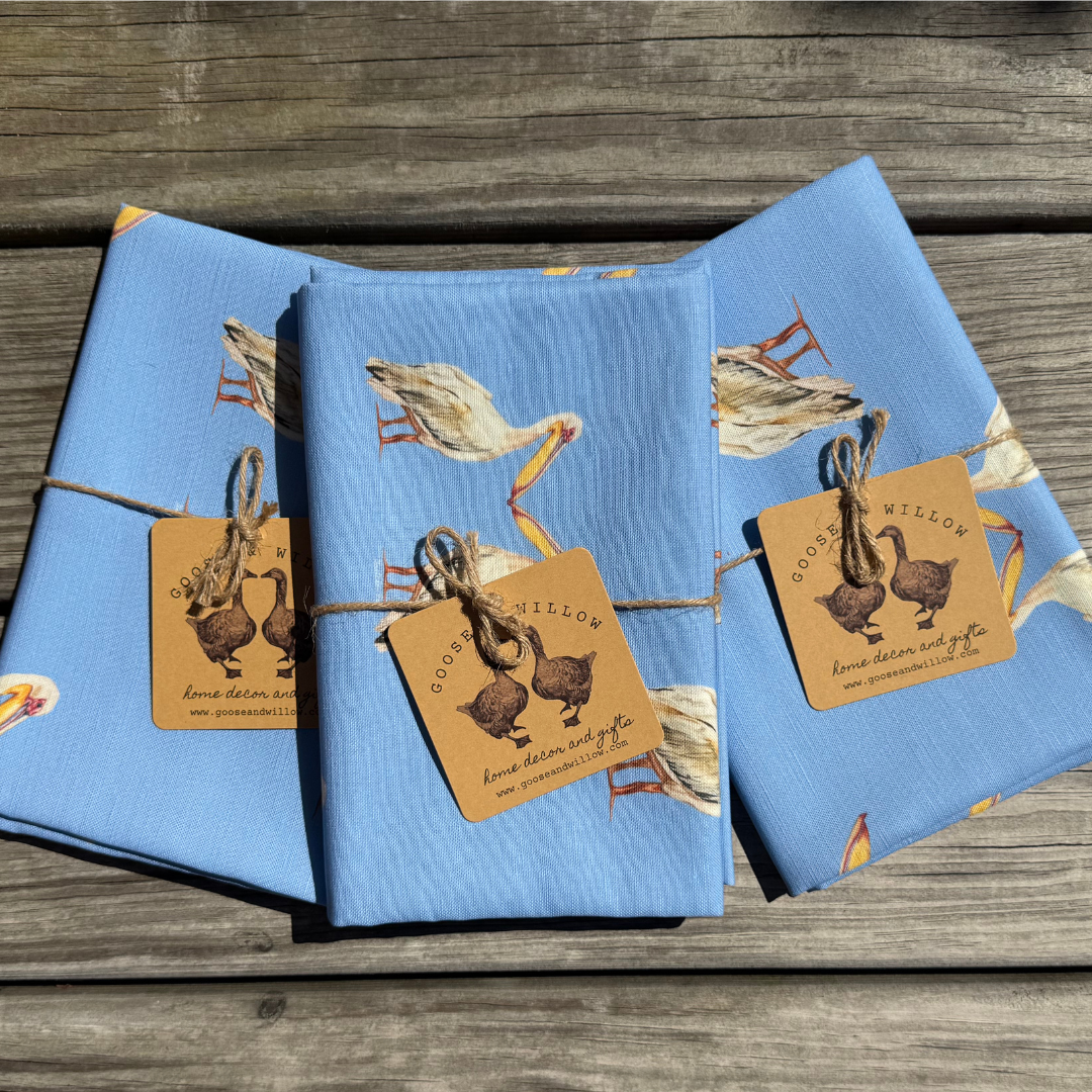 Tea Towel - Pelican on Blue