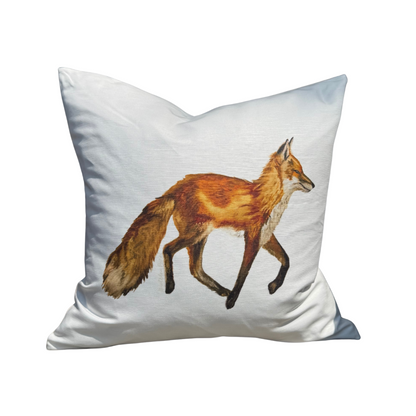 Throw Pillow - Fox on Linen Cotton