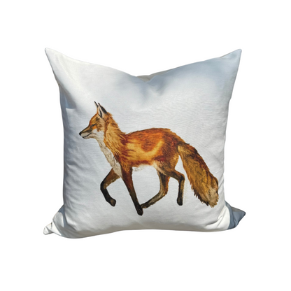 Throw Pillow - Fox on Linen Cotton