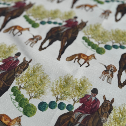 Tea Towel - The Hunt in Woods on Linen Cotton