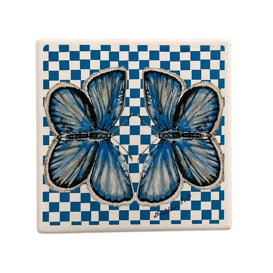 Stone Coaster - Butterfly (Square)