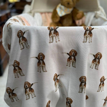 Baby Blanket - Beagle on Organic Cotton Knit