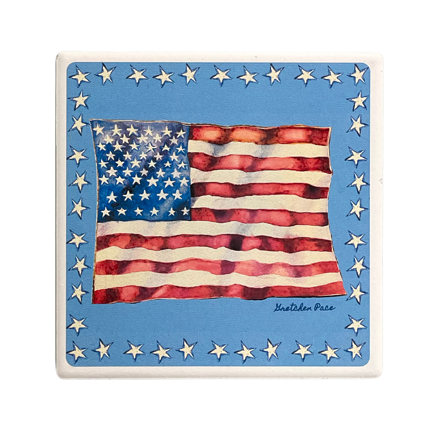 Stone Coaster - Flag (Square)