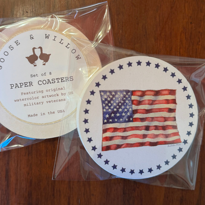 Paper Coaster Set - Flag (Set of 8)