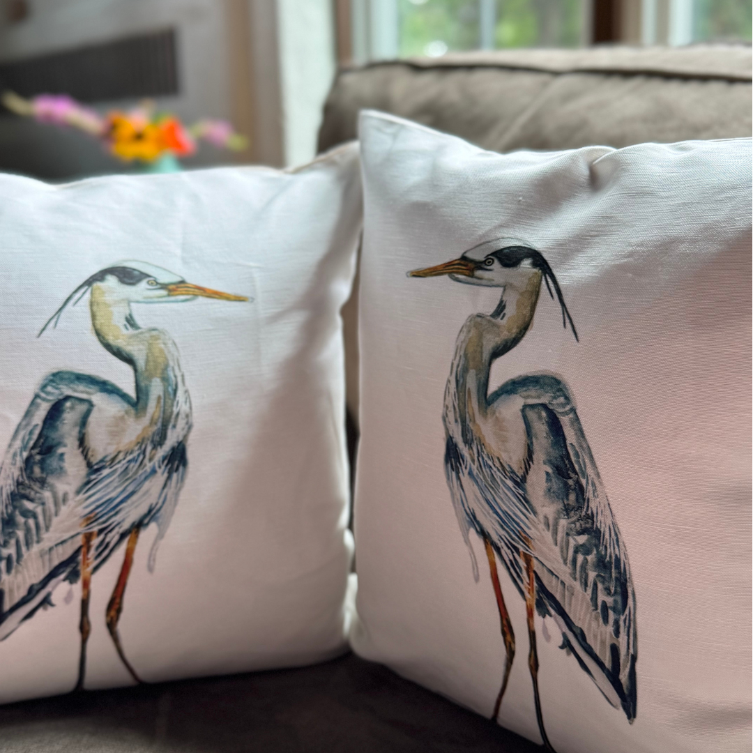Throw Pillow - Great Blue Heron
