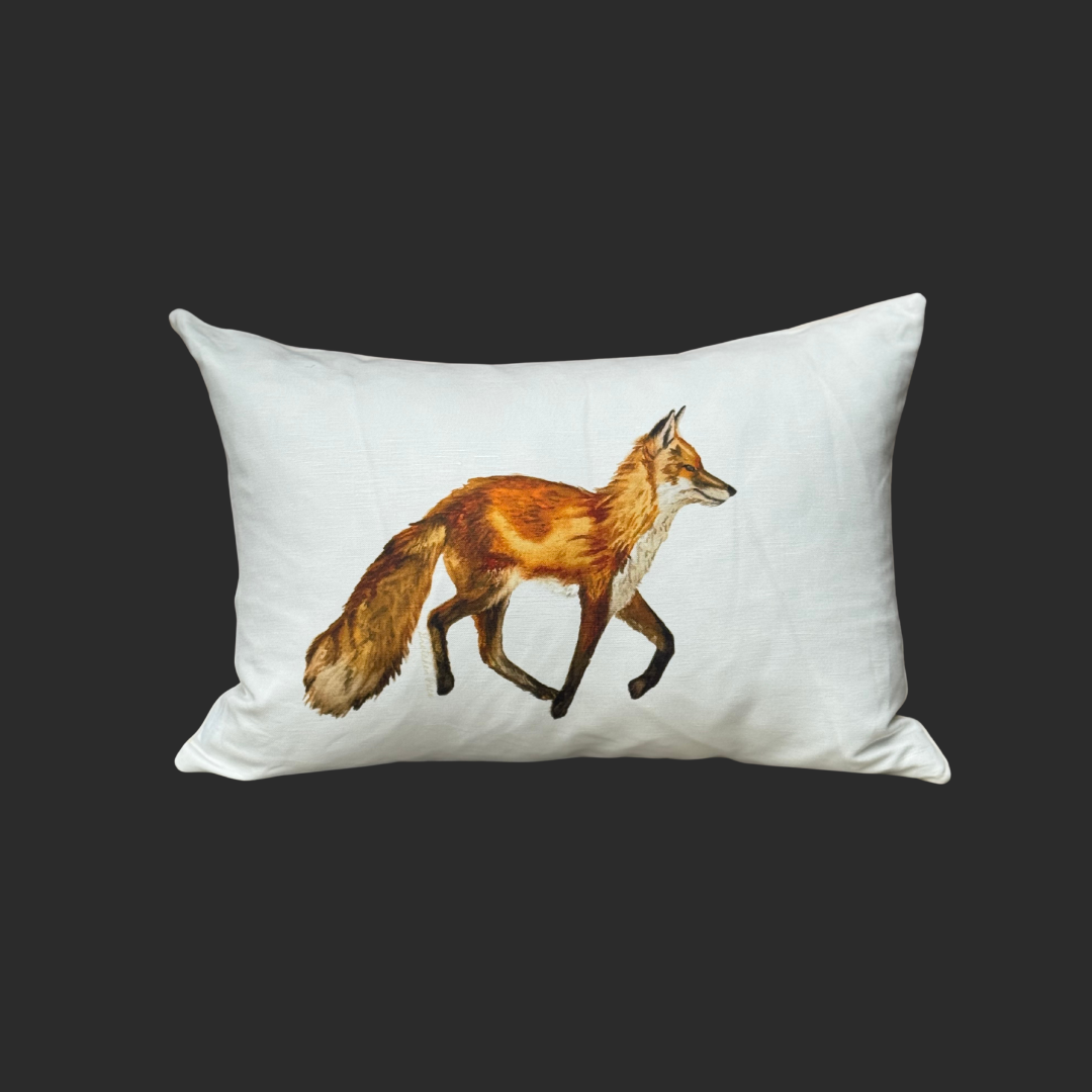 Throw Pillow - Fox on White Lumbar