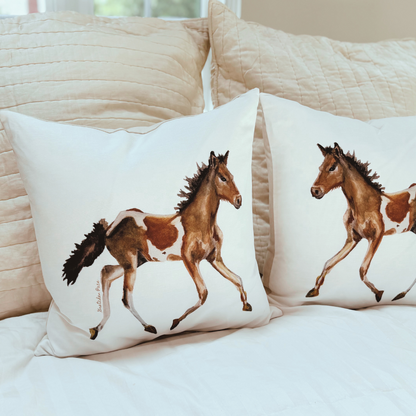 Throw Pillow - Pony on Linen Cotton
