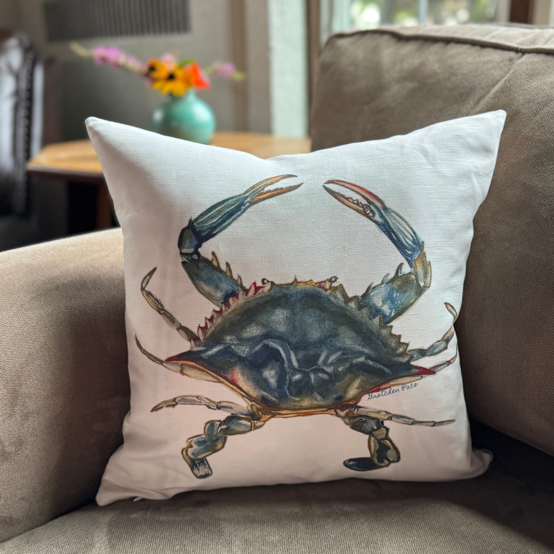 Throw Pillow - Blue Crab