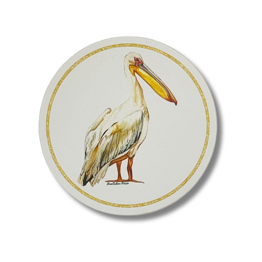 Stone Coaster - Pelican (Circular)