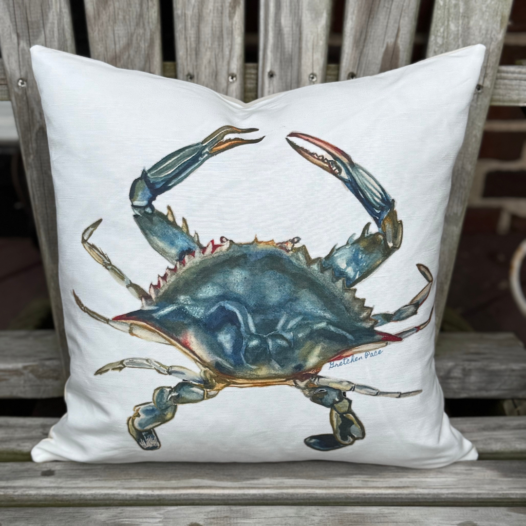 Throw Pillow - Blue Crab