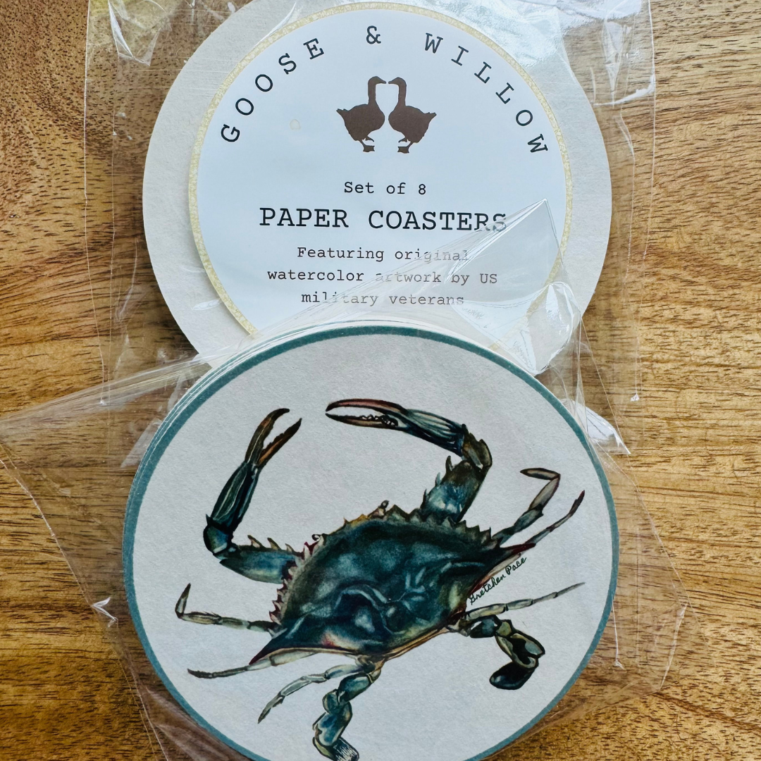 Paper Coaster Set - Blue Crab