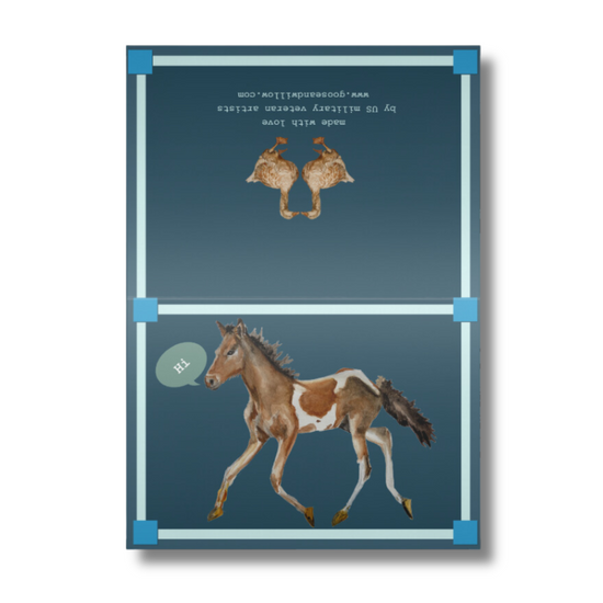 Greeting Card - Chincoteague Pony on Blue