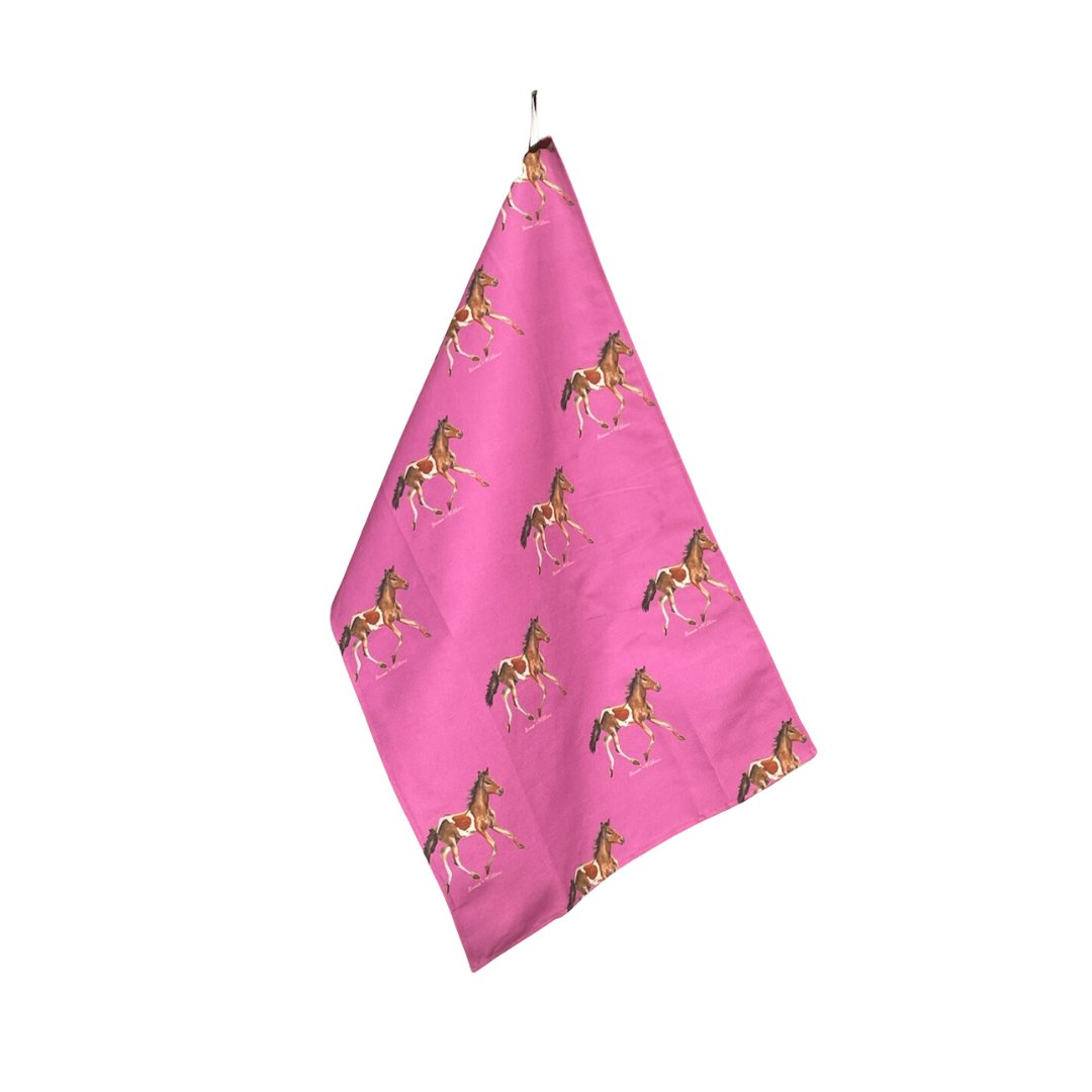 Tea Towel - Pony on Purple Linen Cotton
