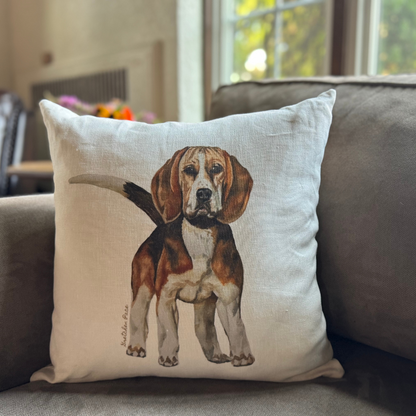 Throw Pillow - Beagle on Linen Cotton