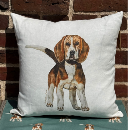 Throw Pillow - Beagle on Linen Cotton