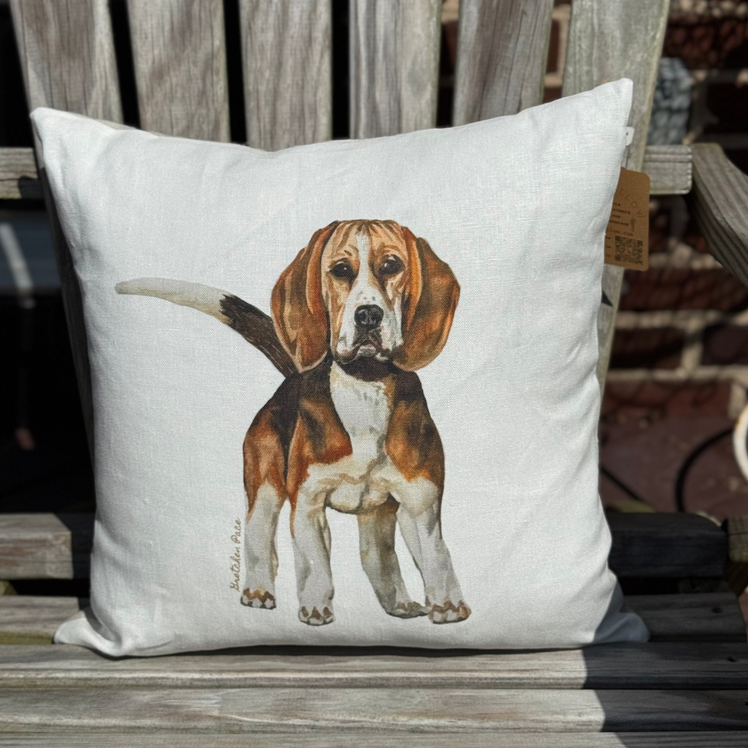 Throw Pillow - Beagle on Linen Cotton