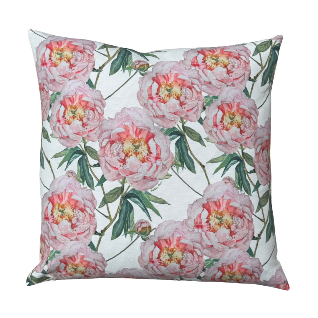 Throw Pillow - Peony Repeat