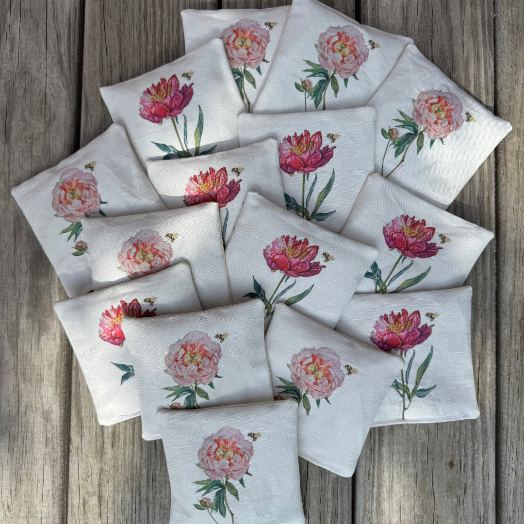 Lavender Sachet featuring a Peony
