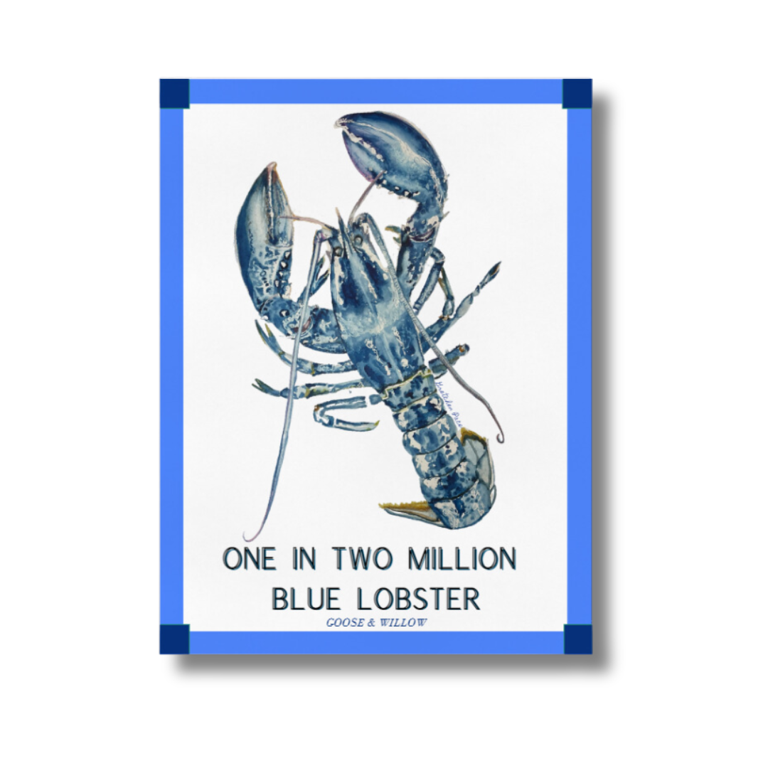 Poster - Blue Lobster One in Two Million with Blue Frame