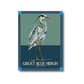 Poster - Great Blue Heron on Blue