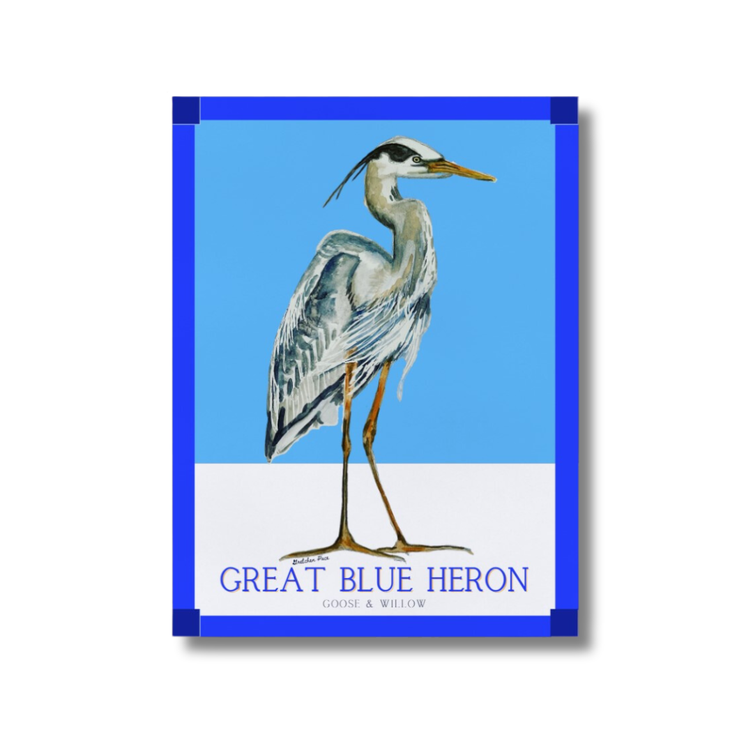 Poster - Great Blue Heron on Blue