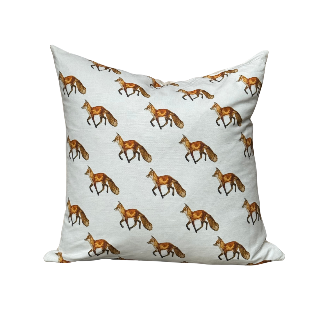 Throw Pillow - Fox on White Repeat