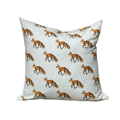 Throw Pillow - Fox on White Repeat